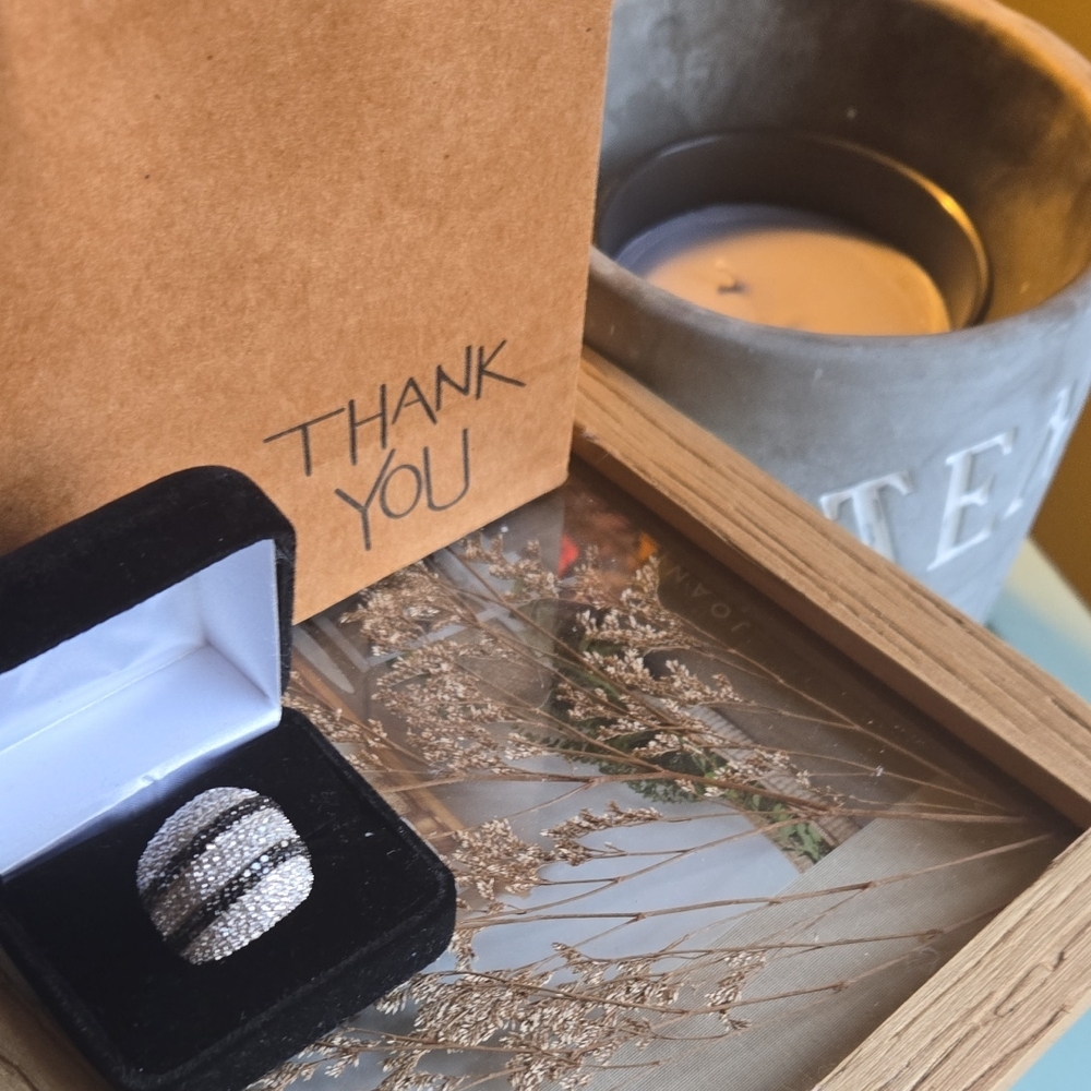 Elegant Silver and Black Ring